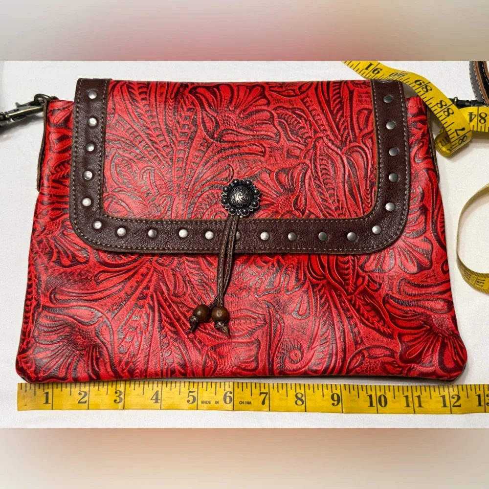 Myra Bag Myra Multitude Hairon Leather Shoulder Bag Red EUC